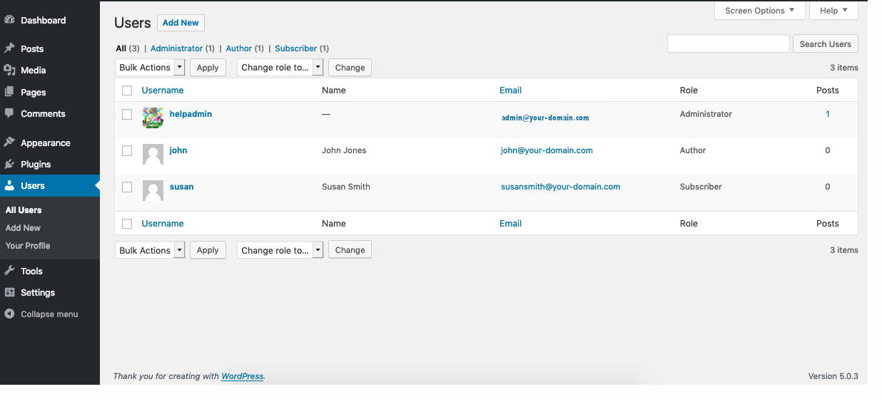 Comment créer et modifier un utilisateur sur wordpress ?